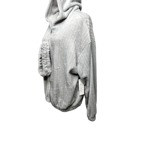 Life Rocks XL Gray Hooded Zip-Up Jacket With Headband Accessory - Picture 4 of 15